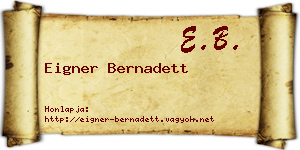 Eigner Bernadett névjegykártya
